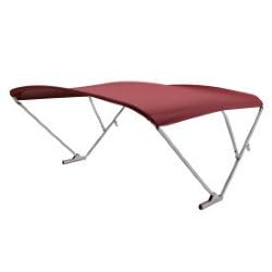 RestorePontoon PowerArm Bimini Kit Silver Frame Burgundy Top and Boot