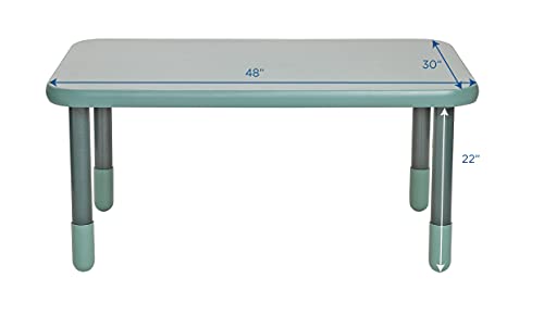 Angeles BaseLine Classroom Table Teal Legs Grey Top
