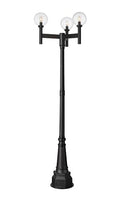 Z-Lite Laurent 3 Light 100" Tall Post Light Black