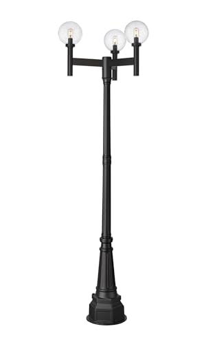 Z-Lite Laurent 3 Light 100" Tall Post Light Black