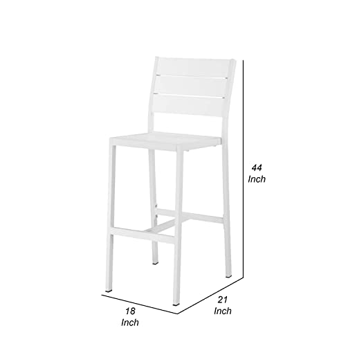 Benzara Kylo 18 Inch Set of 4 Bar Height Side Chairs White