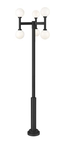 Z-Lite Laurent 6 Light Post Light 122" Tall Black