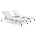 Pemberly Row 3 Piece Mesh Patio Lounge Chair Set White