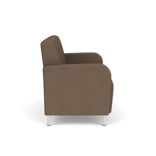 Lesro Siena Lounge Loveseat Brushed Steel Legs Castillo Brown