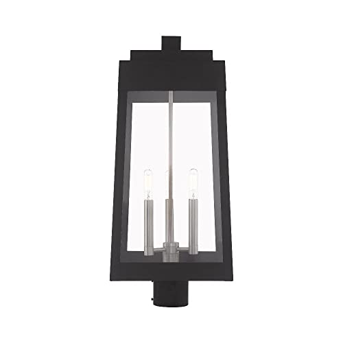 Livex Outdoor Post Top Lantern 24.75" Three Light Satin Brass