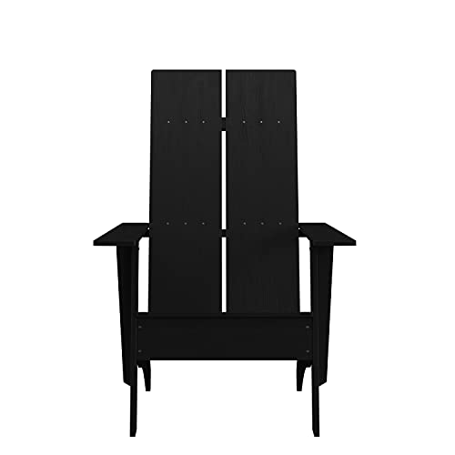 Flash Furniture Set of 2 Sawyer Modern Adirondack Chairs Black