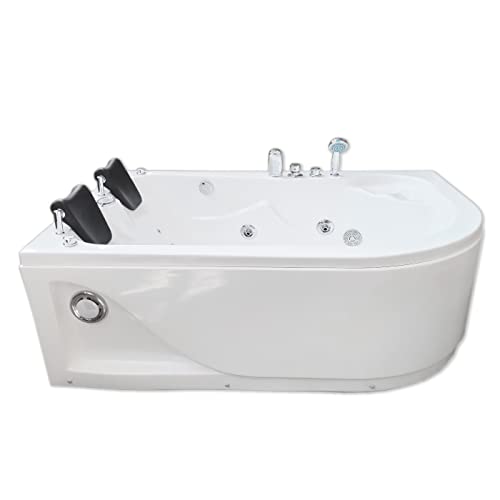 SIMBASHOPPING USA HAVANA Whirlpool Corner Bathtub Hydrotherapy Hot Tub 66.5" 2 Person