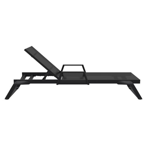 Compamia Tropic Arm Sling Chaise Lounge Black Frame Black