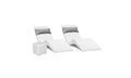 Aqua Chairs Aqua Outdoors In-Pool Chaise Set - 2 Chaises, 2 Headrest Pillows & 1 Side Table - Classic White/Grey
