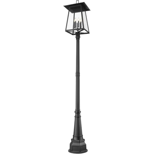 Z-Lite Rainer 6 Light 114" Tall Post Light Black