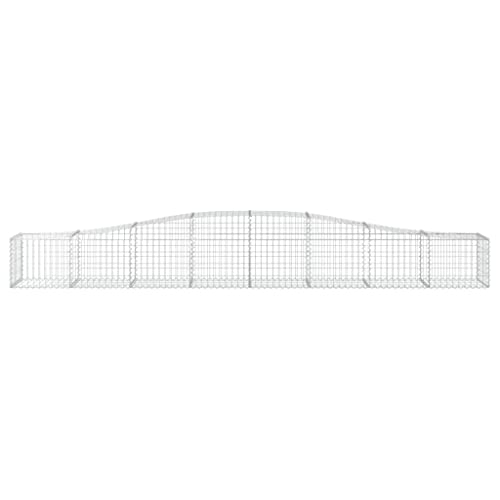 Arched Gabion Baskets 2 pcs Galvanized Iron for Outdoor Plants White Black