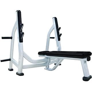 French Fitness Weight Plate Set w/ Olympic Bar 235 lbs + Bench Silver