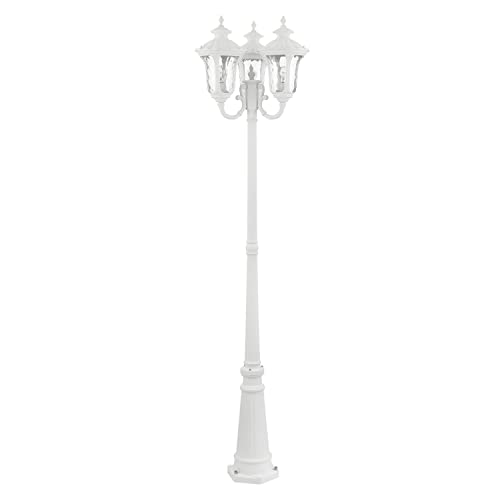 Livex Traditional Three Light Outdoor Post Mount Oxford Collection White