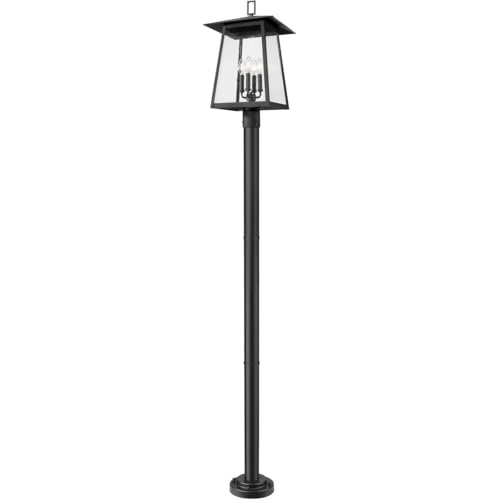 Z-Lite Rainer 4 Light 98" Tall Post Light Black