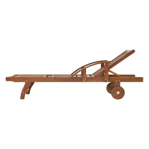Pemberly Row Wood Lounge Chair with Arms and Adjustable Leg Rest Set of 2 Natural