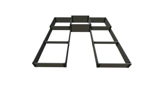 Frame It All Weathered Wood Walk-in U-Shape Terrace Garden Raised Bed 12' x 12' x 22" Triple Tier