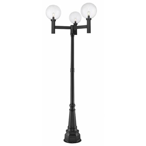 Z-Lite Laurent Outdoor Post 3-Light 180 Watts Black