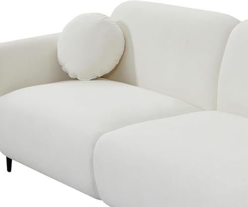 Merax Modern Loveseat Sofa with Ottoman & Pillows Beige