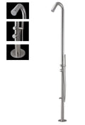 Wayime Free-Standing Brushed Stainless Steel 304 Outdoor Shower Silver