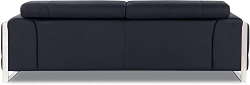 Blackjack Furniture Gianni Italian Leather Sofa with Adjustable Headrests Black