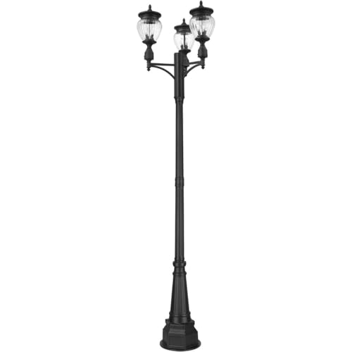 Z-Lite Davina 3 Light Post Light 116" Tall Black