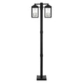 Livex 6 Light Black Outdoor Post Light Nickel