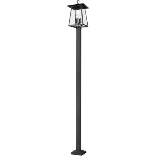 Z-Lite Rainer 4 Light 117" Tall Post Light Black