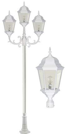 DABMAR LIGHTING INC GM2306-VG 3-Light Post Fixture with Clear Glass