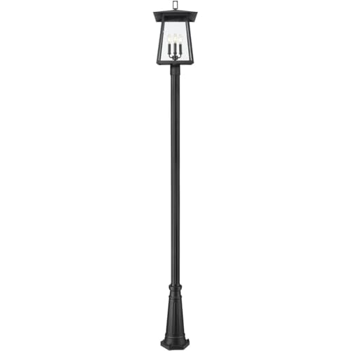 Z-Lite Rainer 4 Light 119" Tall Post Light Black