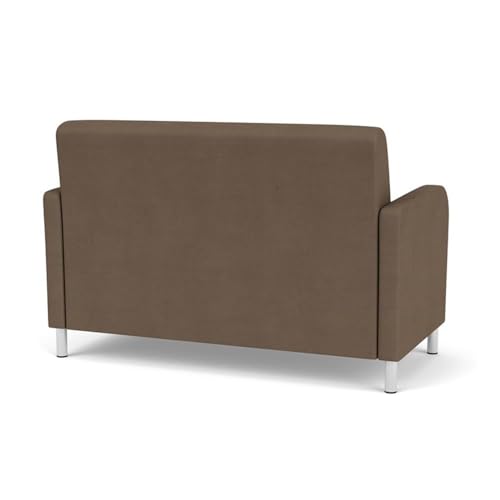 Lesro Siena Lounge Loveseat Brushed Steel Legs Castillo Brown