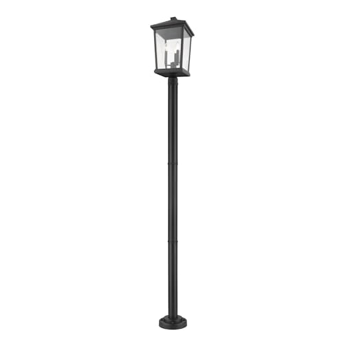 Z-Lite 3 Light Outdoor Post Mounted Fixture Black
