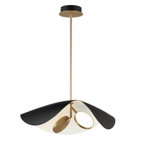 ET2 Carmen LED Pendant Light 14W 10" Tall 24" Wide Black/Gold Finish