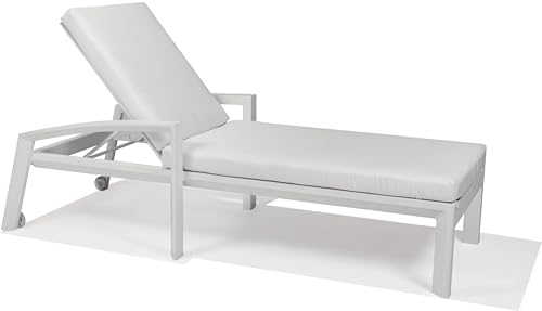 Winston Whitlock Cushion Chaise Lounge Smooth White/Canvas Natural