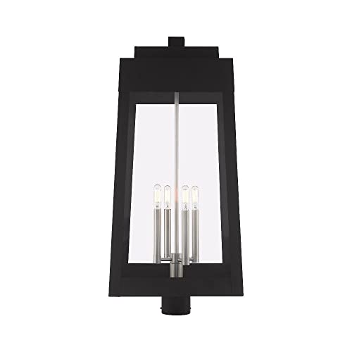 Livex Four Light Outdoor Post Top Lantern Black