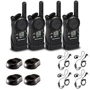 Motorola Solutions 4 x CLS1110 UHF 1W 1-Channel 2-Way Radio Bundle with PTT Earpiece Black
