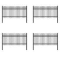ALEKO Rome Style DIY Galvanized Steel Fence Security 8 x 4 Feet Black Lot of 4