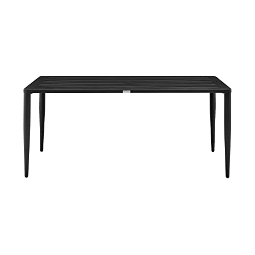 Armen Living Beowulf Modern Outdoor Patio Dining Set, 7 Piece, Black
