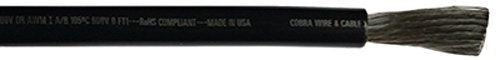 Cobra Wire & Cable Tinned Copper Battery Cable 2/0 AWG Black 50FT