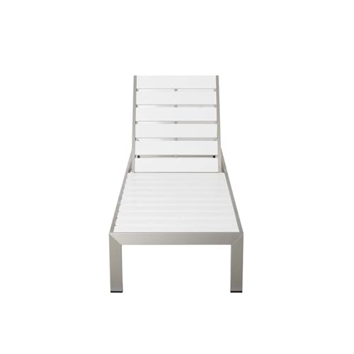 Pangea Home Joseph 6-Piece Aluminum Lounger Set with Side Table White
