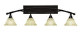Toltec Lighting Bow 4 Light Bath Bar Black Copper