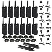 Motorola Solutions 12-Pack RMM2050 2-Way Radio Bundle with 6 Bank Charger & Remote Speaker Mics Black