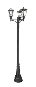 Z-Lite Talbot 3 Light 112" Tall Post Light Black