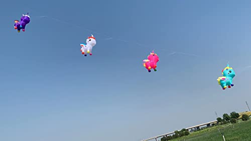 TiffyDance 196in 3D Soft Inflatable Horse Kite for Adults White