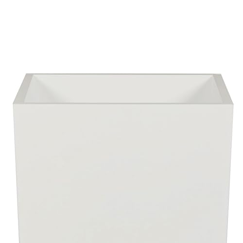 Benzara 32 Inch Tall Tapered Barrel Planter Vase with Hidden Insert White