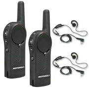Motorola Solutions DLR1020 Two-Way Digital Business Radio with HKLN4604 PTT Earpiece 2-Pack Black