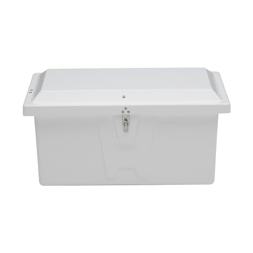 TaylorMade Stow 'N Go Low-Profile Fiberglass Dock Box White 20" H x 40" W x 19" D