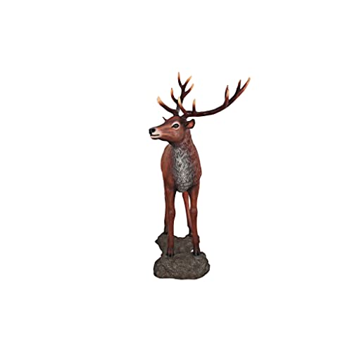 Design Toscano NE130058 Red Deer Buck Statue with Base Grande Full Color