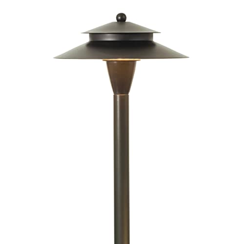 LawnShine Premium Brass Landscape Lighting Kit - 4 Path Lights, 6 Spot Lights with LED Bulbs Bronze