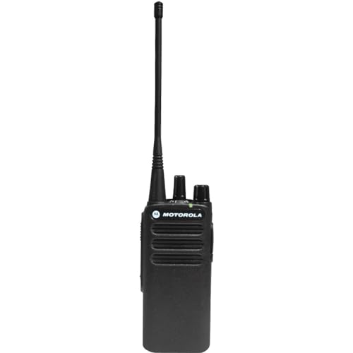 Motorola Solutions 2 x CP100D Analog UHF Portable Two Way Radio Bundle with Remote Speaker Mic Black