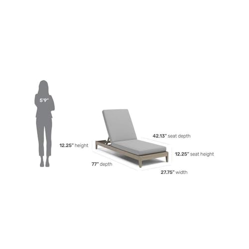 Home Square Wood Outdoor Chaise Lounge Set of 2 Grey